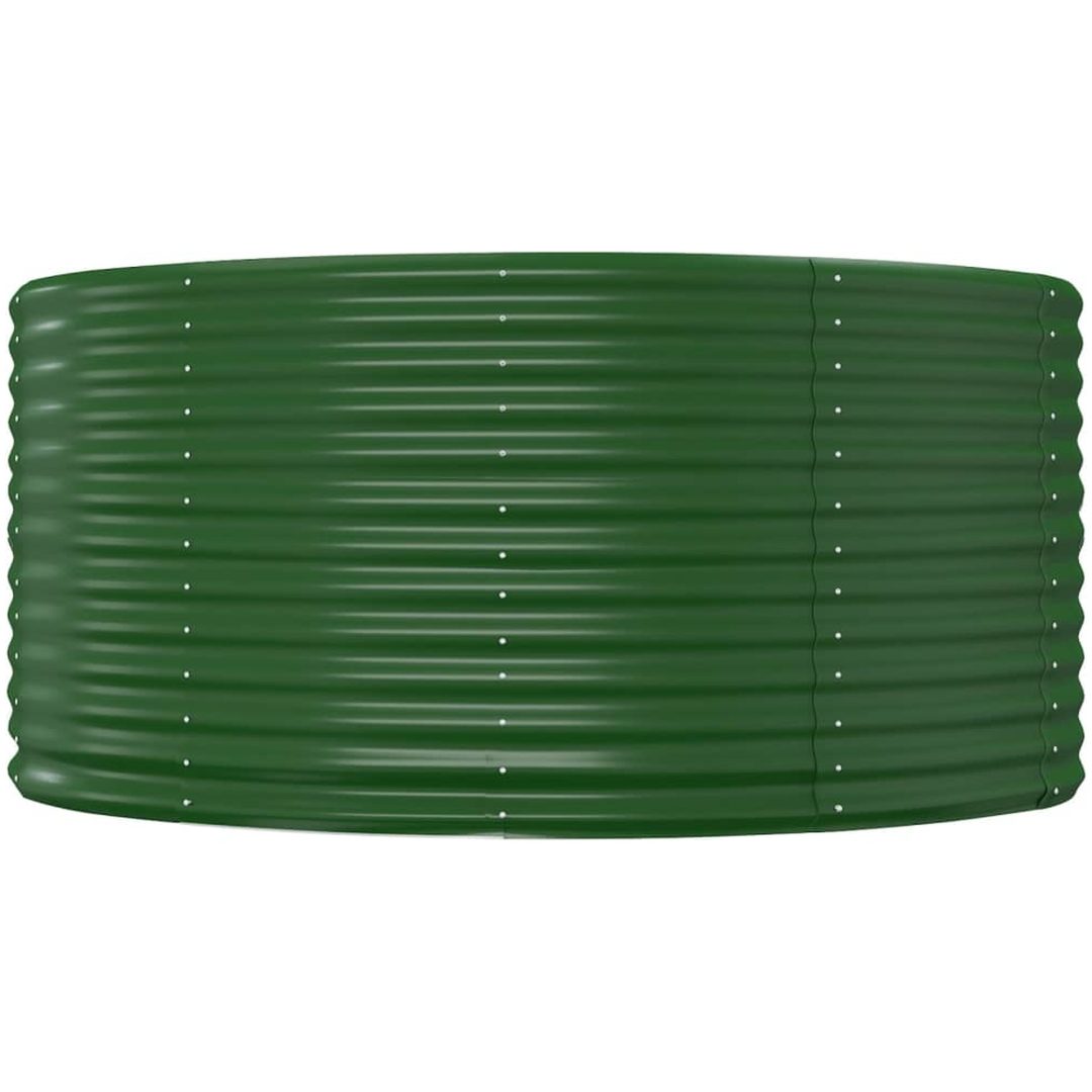 Odlingslåda grön pulverlackerat stål vidaXL 140 x 140 x 68 cm – bild 3