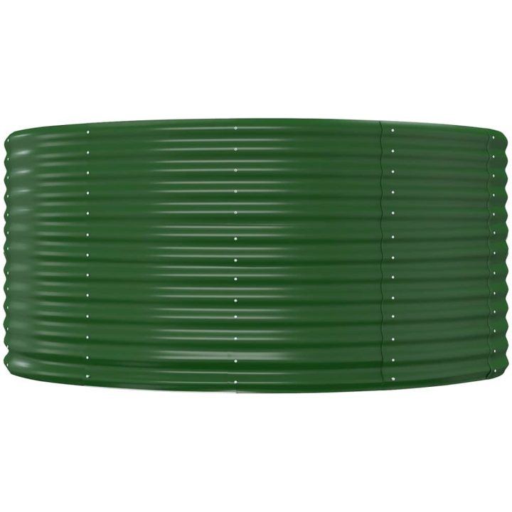 Odlingslåda grön pulverlackerat stål vidaXL 140 x 140 x 68 cm – bild 3