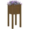Odlingslåda honungsbrun 31x31x70 cm massiv furu vidaXL – miniatyr 3