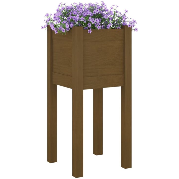 Odlingslåda honungsbrun 31x31x70 cm massiv furu vidaXL – bild 3