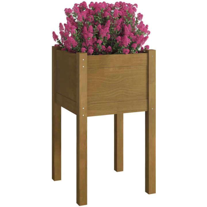 Odlingslåda honungsbrun 40x40x70 cm massiv furu vidaXL – bild 3