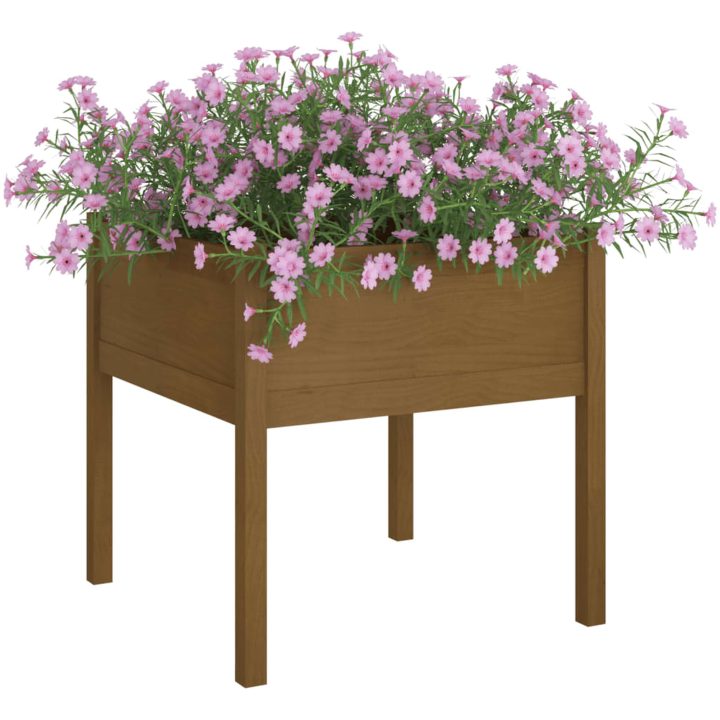 Odlingslåda honungsbrun 70x70x70 cm massiv furu vidaXL – bild 3