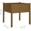 Odlingslåda honungsbrun 70x70x70 cm massiv furu vidaXL – miniatyr 7