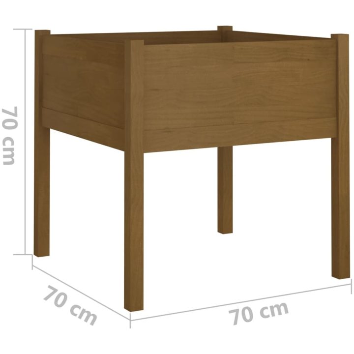 Odlingslåda honungsbrun 70x70x70 cm massiv furu vidaXL – bild 7