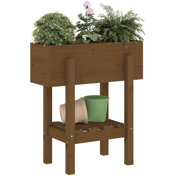 Odlingslåda honungsbrun massiv furu vidaXL 62 x 30 x 69 cm – bild 3