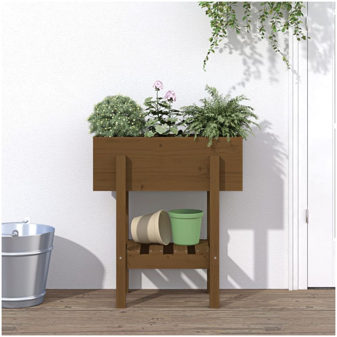 Odlingslåda honungsbrun massiv furu vidaXL 62 x 30 x 69 cm