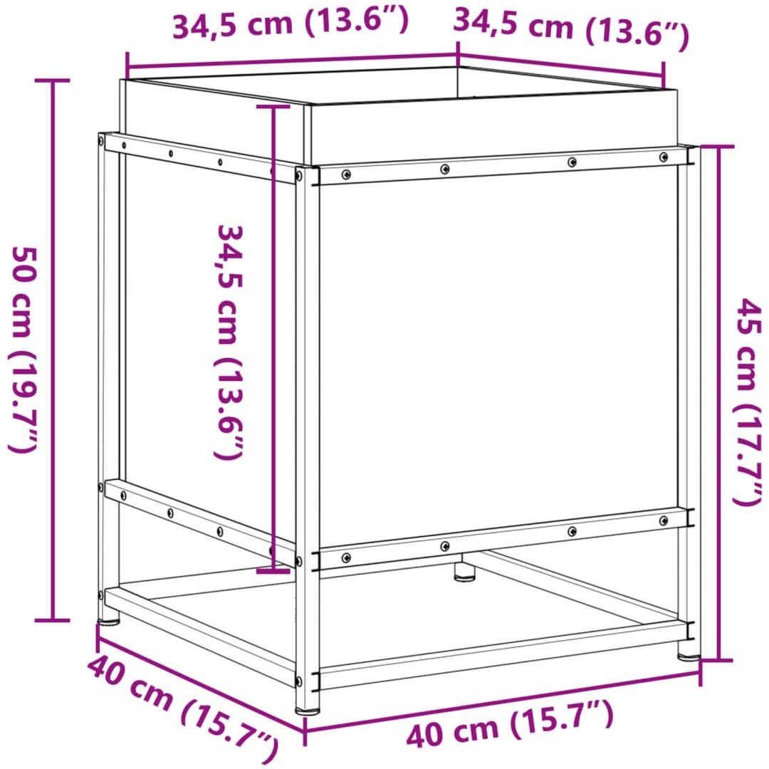 Odlingslåda impregnerat furu vidaXL 40 x 40 x 50 cm – bild 10
