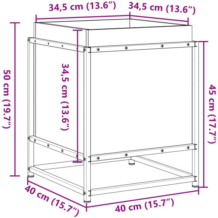 Odlingslåda impregnerat furu vidaXL 40 x 40 x 50 cm – bild 10