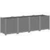 Odlingslåda ljusgrå PP vidaXL 160 x 40 x 53 cm – miniatyr 2