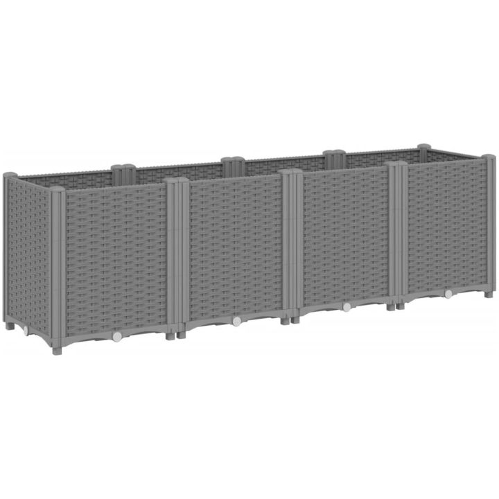 Odlingslåda ljusgrå PP vidaXL 160 x 40 x 53 cm – bild 2
