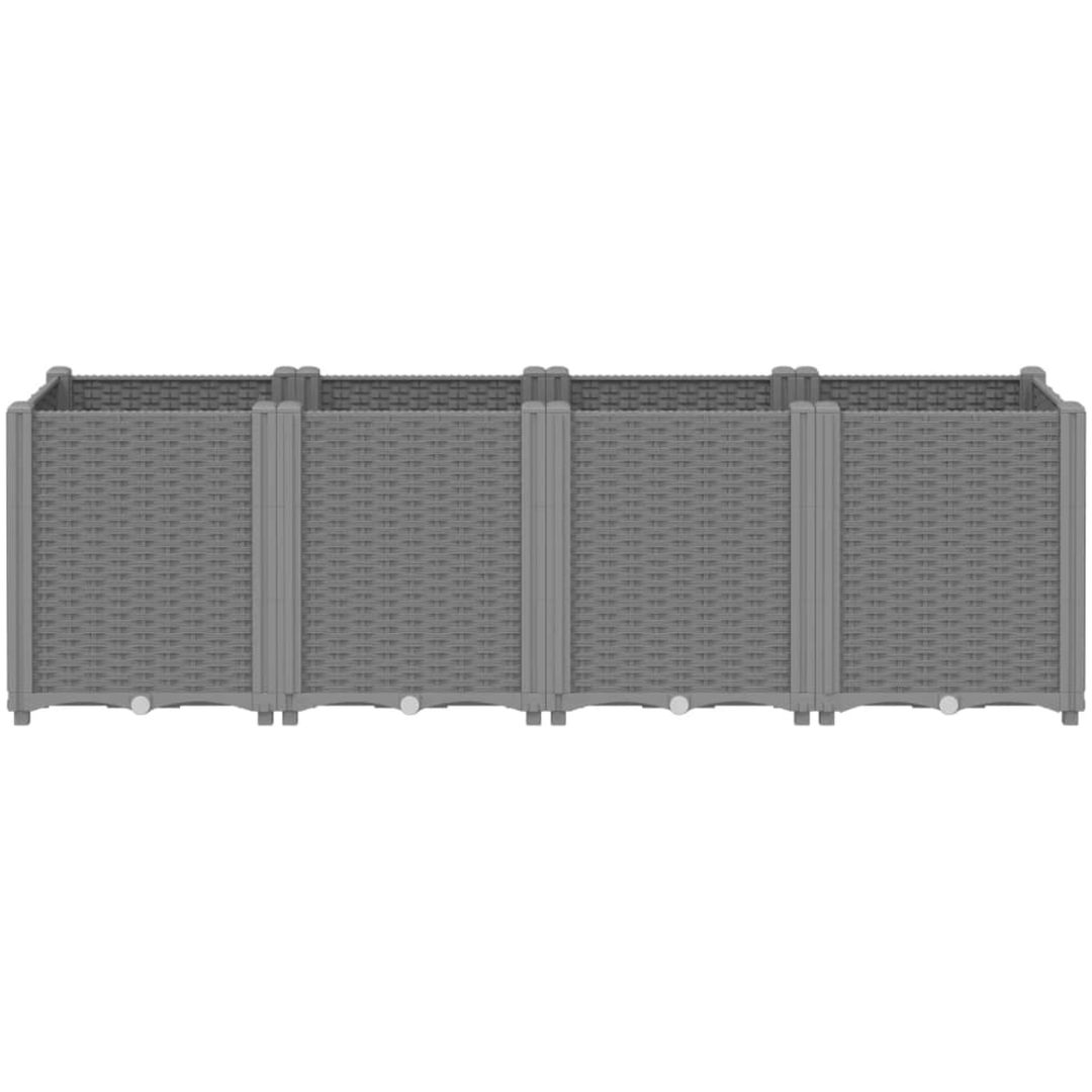 Odlingslåda ljusgrå PP vidaXL 160 x 40 x 53 cm – bild 3