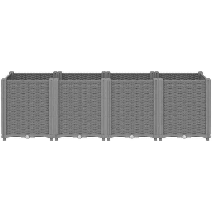 Odlingslåda ljusgrå PP vidaXL 160 x 40 x 53 cm – bild 3
