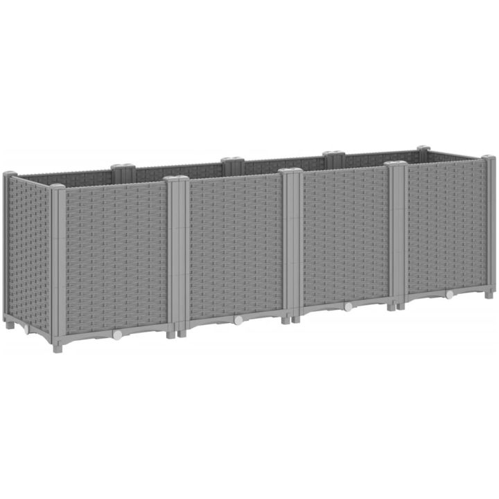 Odlingslåda ljusgrå PP vidaXL 160 x 40 x 53 cm – bild 5