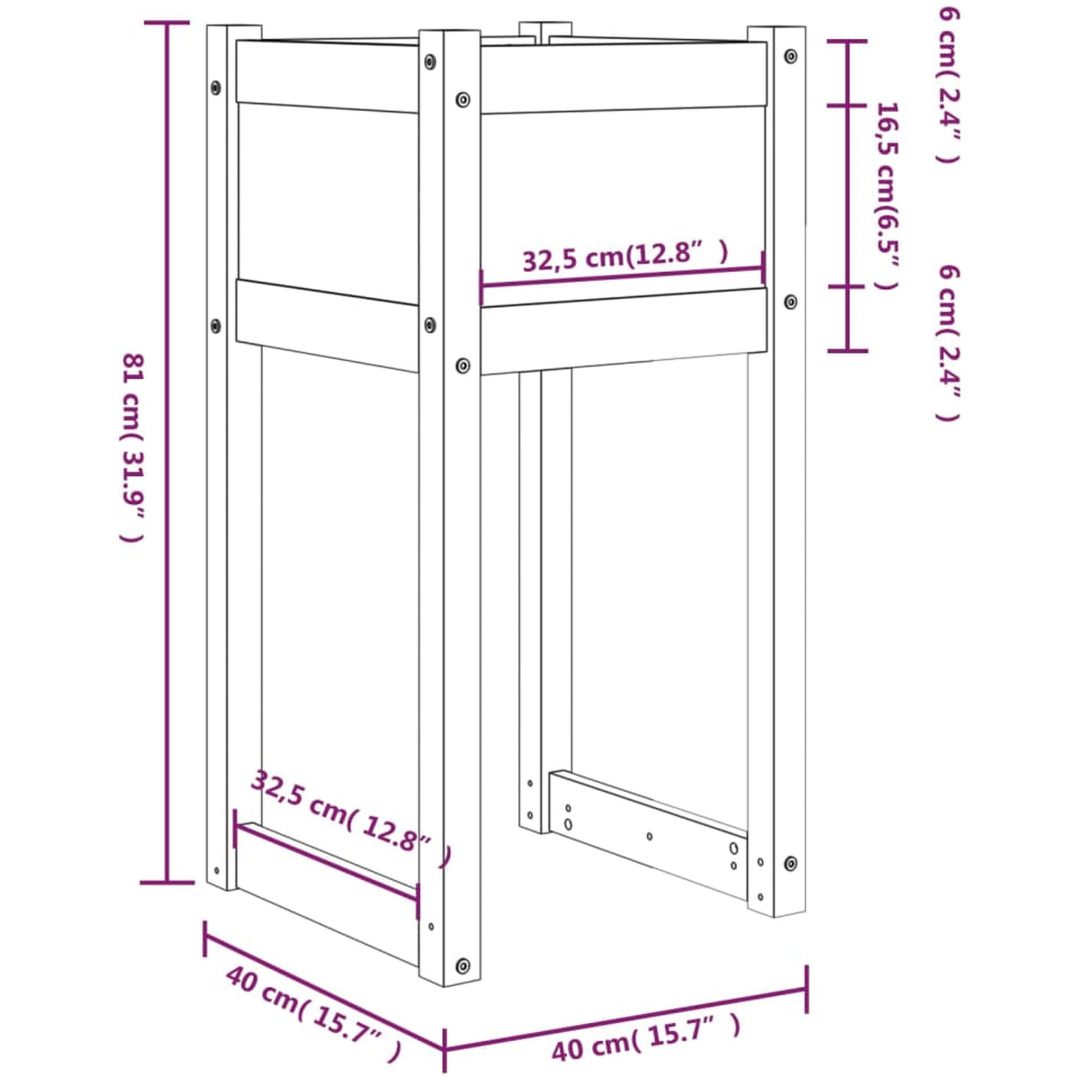 Odlingslåda massiv furu vidaXL 40 x 40 x 81 cm – bild 7