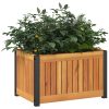 Odlingslåda massivt akaciaträ och stål vidaXL 45 x 30 x 27.5 cm – miniatyr 3