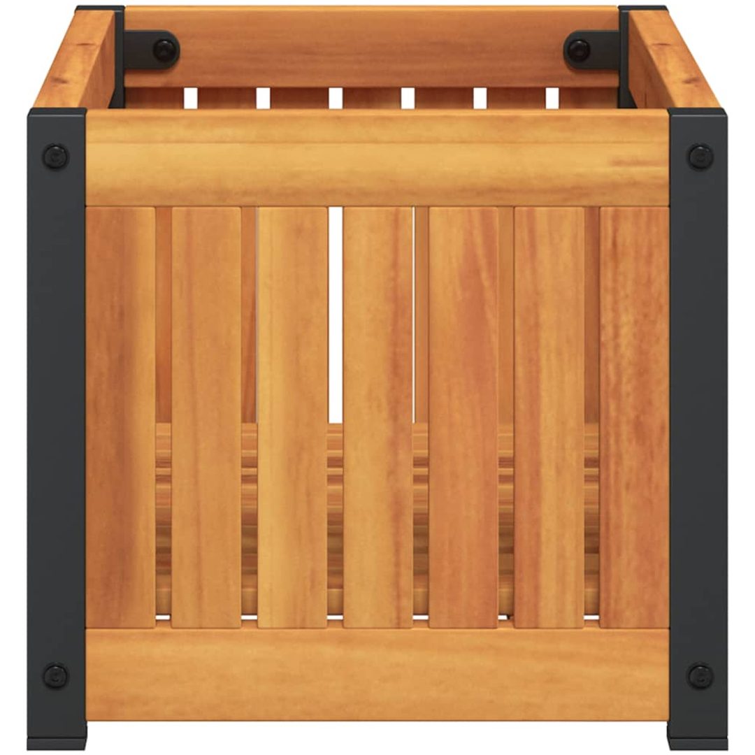 Odlingslåda massivt akaciaträ och stål vidaXL 45 x 30 x 27.5 cm – bild 5