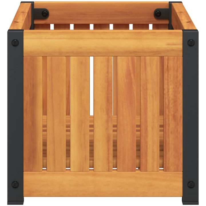 Odlingslåda massivt akaciaträ och stål vidaXL 45 x 30 x 27.5 cm – bild 5