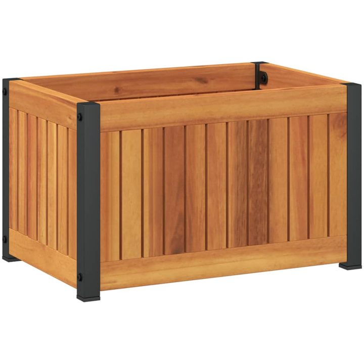 Odlingslåda massivt akaciaträ och stål vidaXL 45 x 30 x 27.5 cm – bild 6