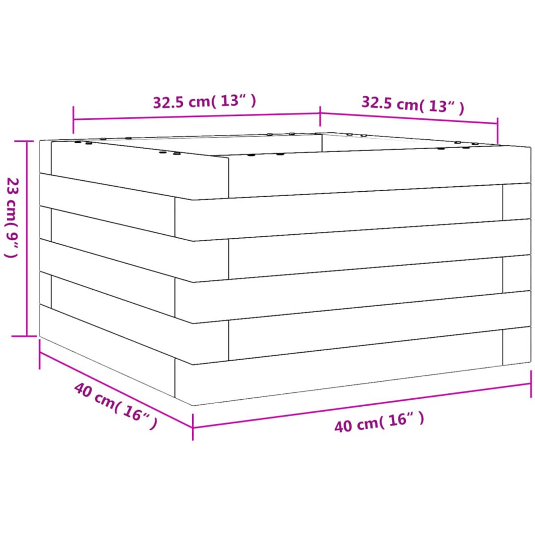 Odlingslåda massivt furuträ vidaXL 40 x 40 x 23 cm – bild 10