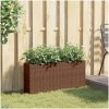 Odlingslåda med 2 krukor brun 90x20x40 cm konstrotting vidaXL – miniatyr 3