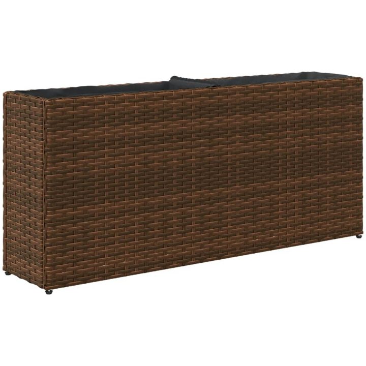 Odlingslåda med 2 krukor brun 90x20x40 cm konstrotting vidaXL – bild 7