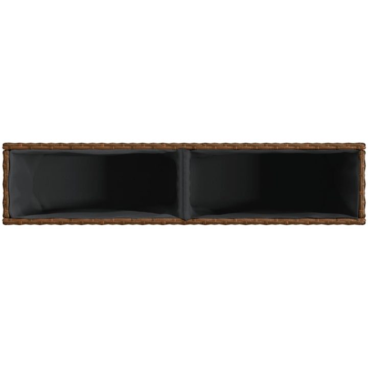 Odlingslåda med 2 krukor brun 90x20x40 cm konstrotting vidaXL – bild 8