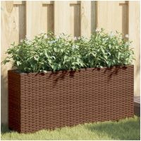 Odlingslåda med 2 krukor brun 90x20x40 cm konstrotting vidaXL