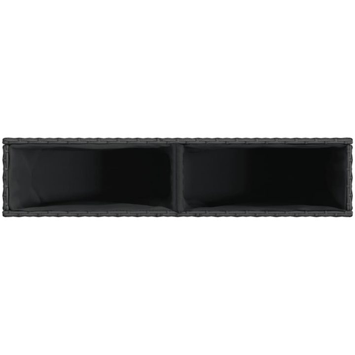 Odlingslåda med 2 krukor svart 90x20x40 cm konstrotting vidaXL – bild 8