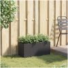 Odlingslåda med 2 krukor svart konstrotting vidaXL 72 x 30 x 32 cm – miniatyr 3
