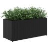 Odlingslåda med 2 krukor svart konstrotting vidaXL 72 x 30 x 32 cm – miniatyr 4