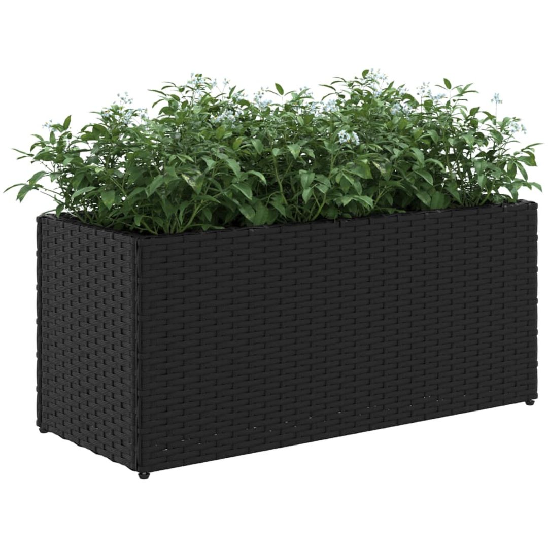 Odlingslåda med 2 krukor svart konstrotting vidaXL 72 x 30 x 32 cm – bild 4