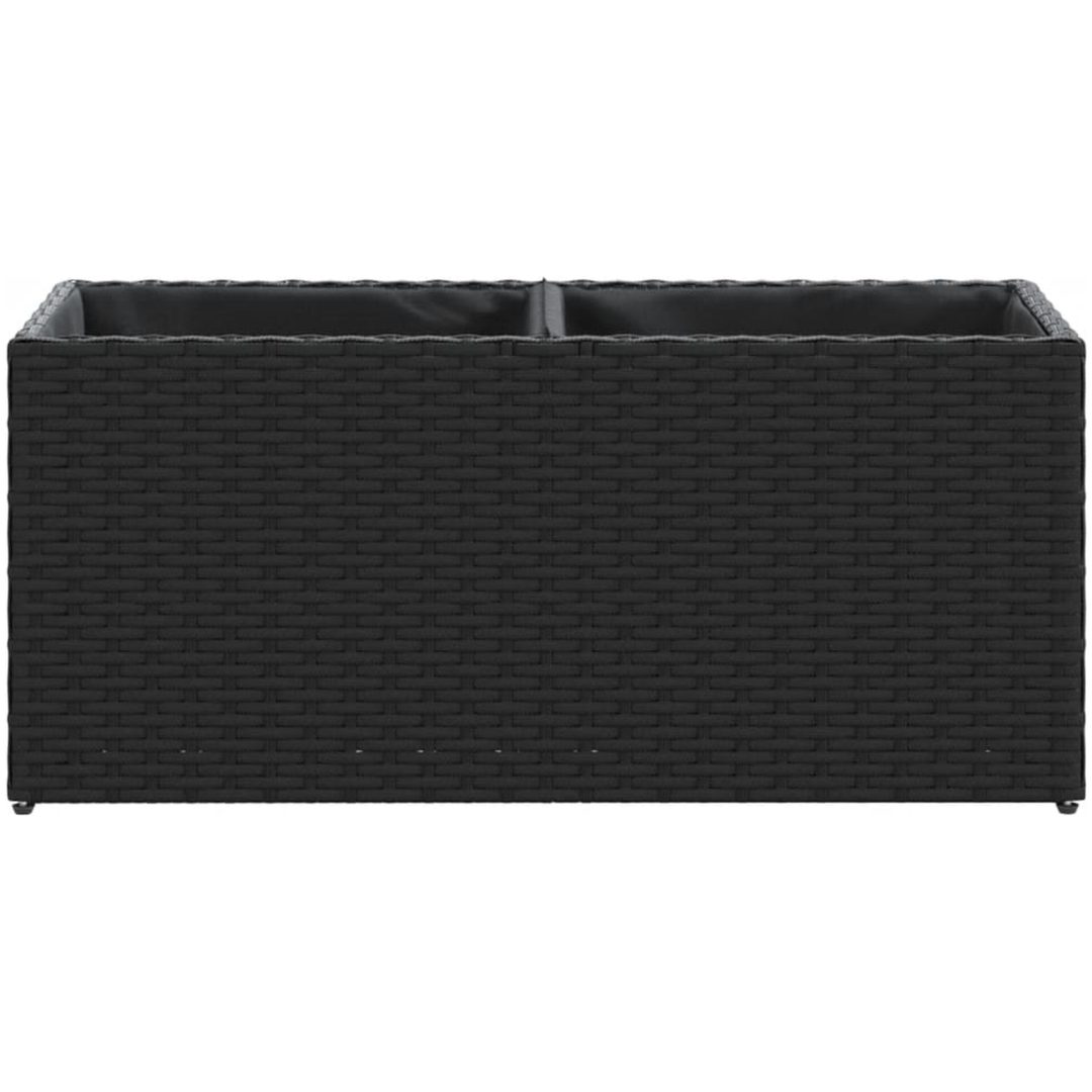 Odlingslåda med 2 krukor svart konstrotting vidaXL 72 x 30 x 32 cm – bild 5