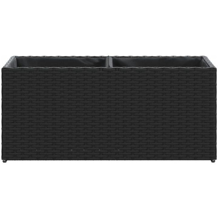 Odlingslåda med 2 krukor svart konstrotting vidaXL 72 x 30 x 32 cm – bild 5