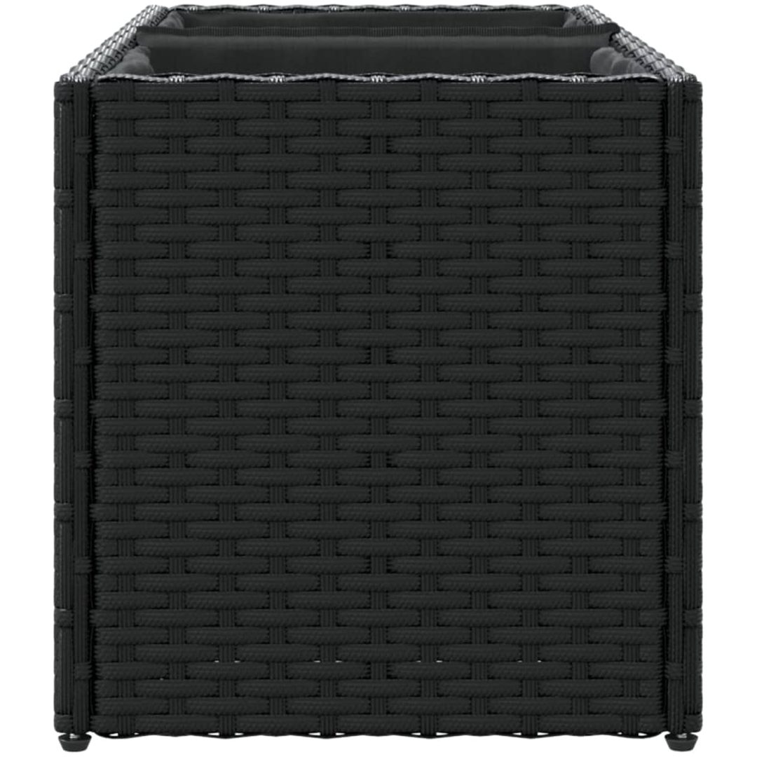 Odlingslåda med 2 krukor svart konstrotting vidaXL 72 x 30 x 32 cm – bild 6