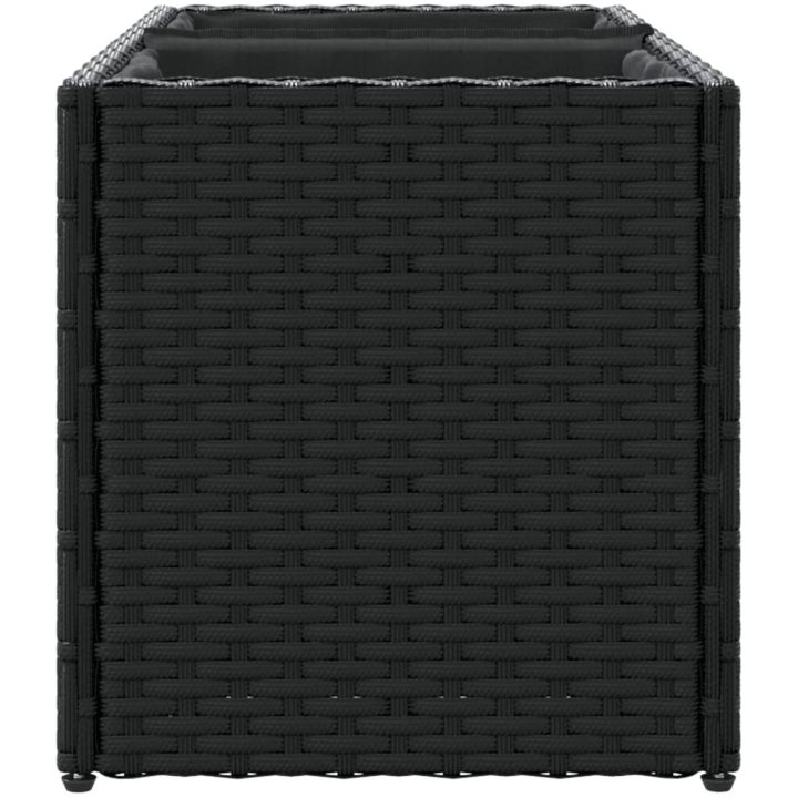 Odlingslåda med 2 krukor svart konstrotting vidaXL 72 x 30 x 32 cm – bild 6
