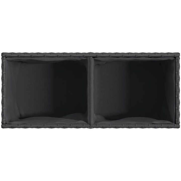 Odlingslåda med 2 krukor svart konstrotting vidaXL 72 x 30 x 32 cm – bild 8