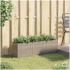 Odlingslåda med 3 krukor grå konstrotting vidaXL 105 x 30 x 32 cm – miniatyr 3