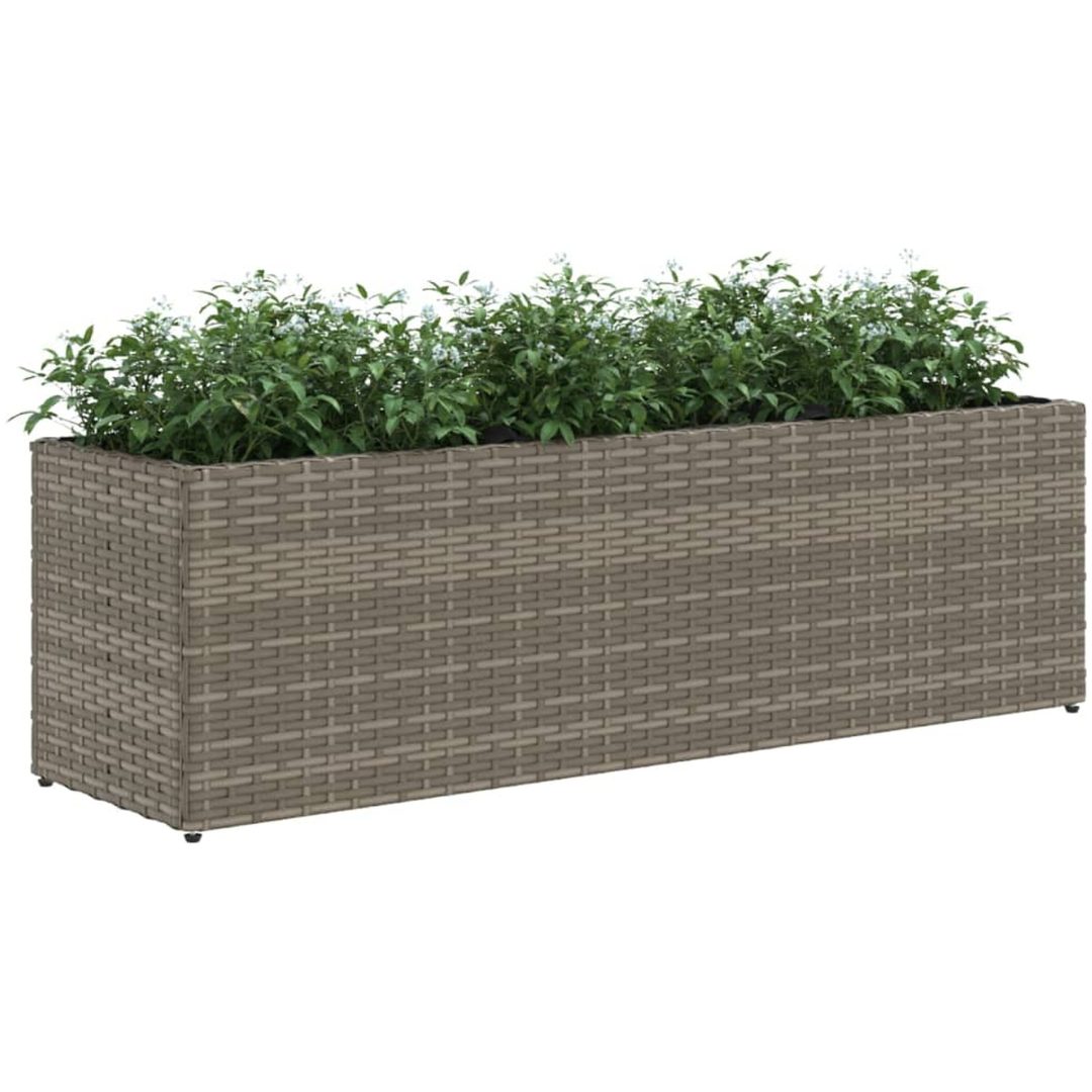 Odlingslåda med 3 krukor grå konstrotting vidaXL 105 x 30 x 32 cm – bild 4