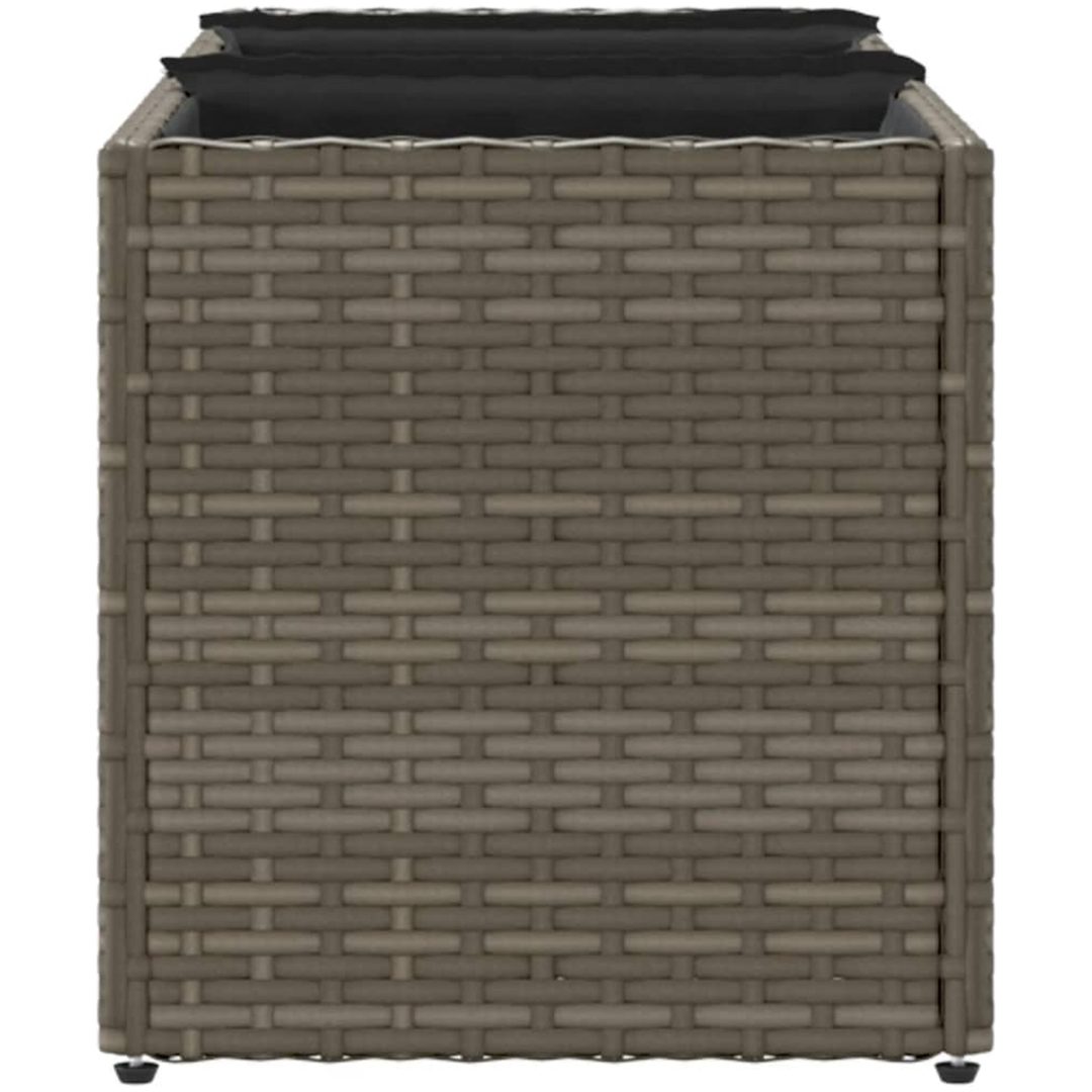 Odlingslåda med 3 krukor grå konstrotting vidaXL 105 x 30 x 32 cm – bild 6