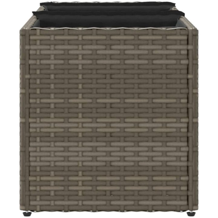 Odlingslåda med 3 krukor grå konstrotting vidaXL 105 x 30 x 32 cm – bild 6