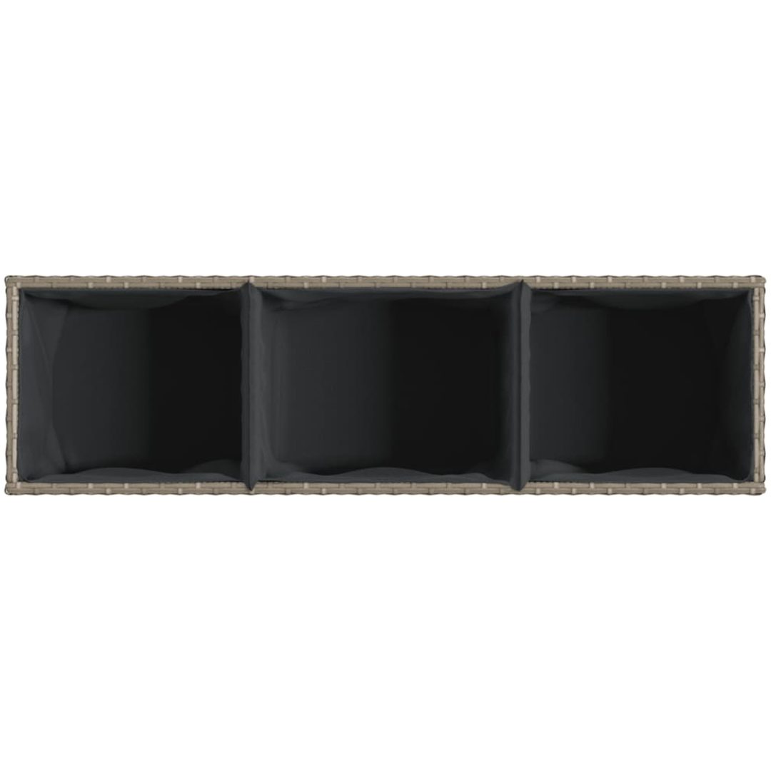 Odlingslåda med 3 krukor grå konstrotting vidaXL 105 x 30 x 32 cm – bild 8