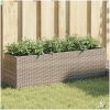 Odlingslåda med 3 krukor grå konstrotting vidaXL 105 x 30 x 32 cm – miniatyr 1