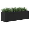 Odlingslåda med 3 krukor svart konstrotting vidaXL 105 x 30 x 32 cm – miniatyr 4