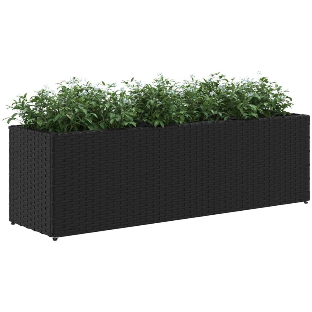 Odlingslåda med 3 krukor svart konstrotting vidaXL 105 x 30 x 32 cm – bild 4