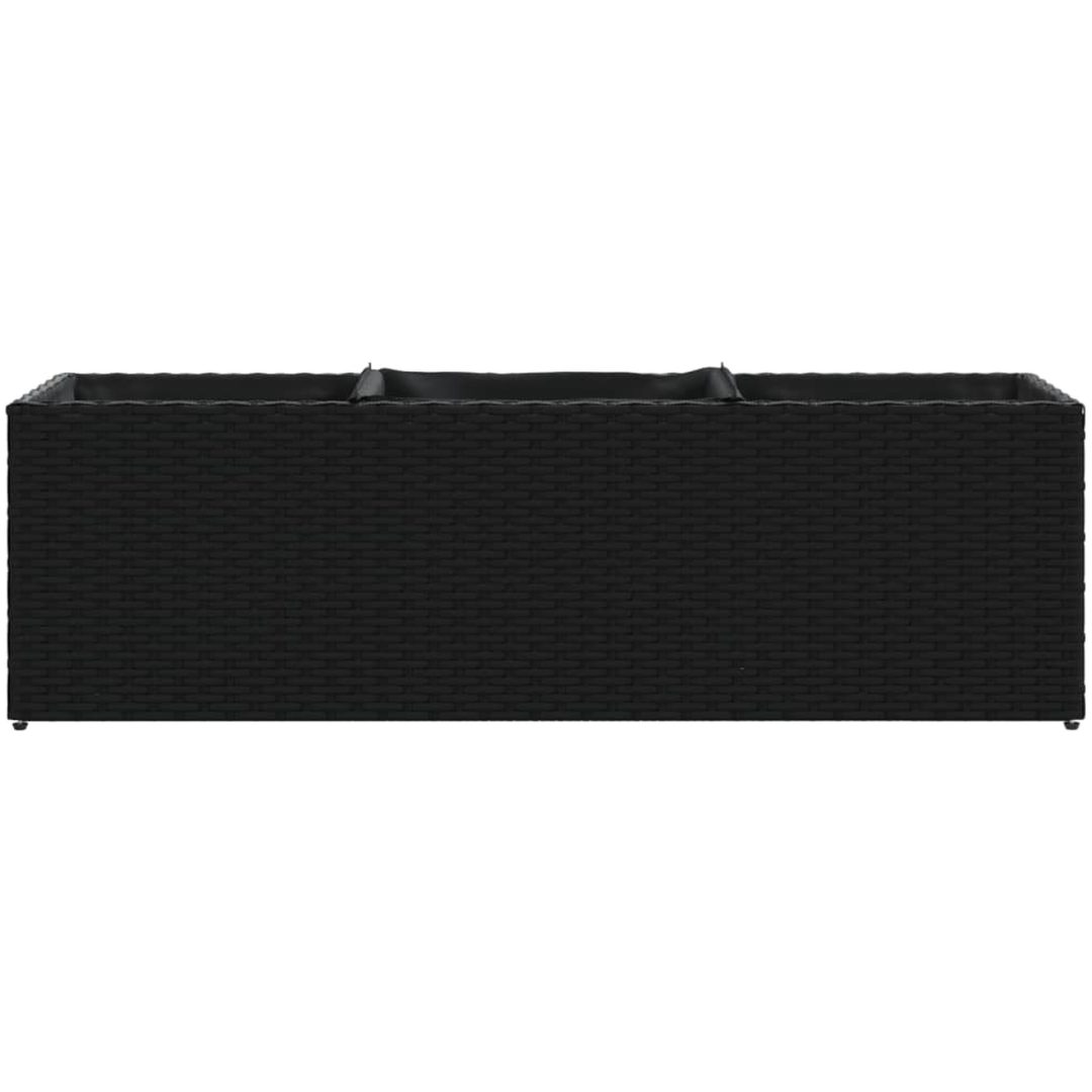 Odlingslåda med 3 krukor svart konstrotting vidaXL 105 x 30 x 32 cm – bild 5