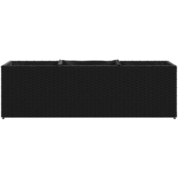 Odlingslåda med 3 krukor svart konstrotting vidaXL 105 x 30 x 32 cm – bild 5