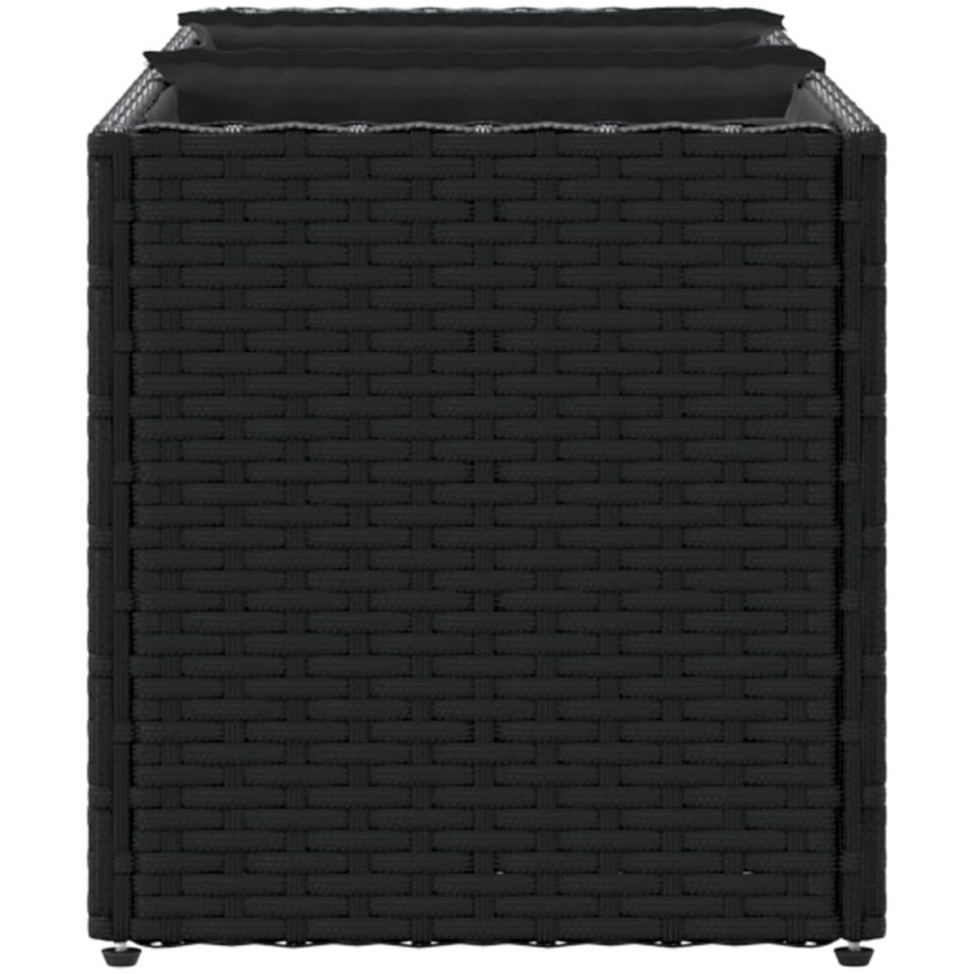 Odlingslåda med 3 krukor svart konstrotting vidaXL 105 x 30 x 32 cm – bild 6