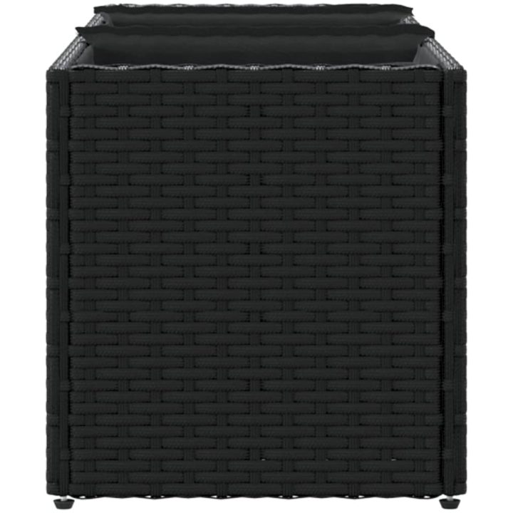 Odlingslåda med 3 krukor svart konstrotting vidaXL 105 x 30 x 32 cm – bild 6
