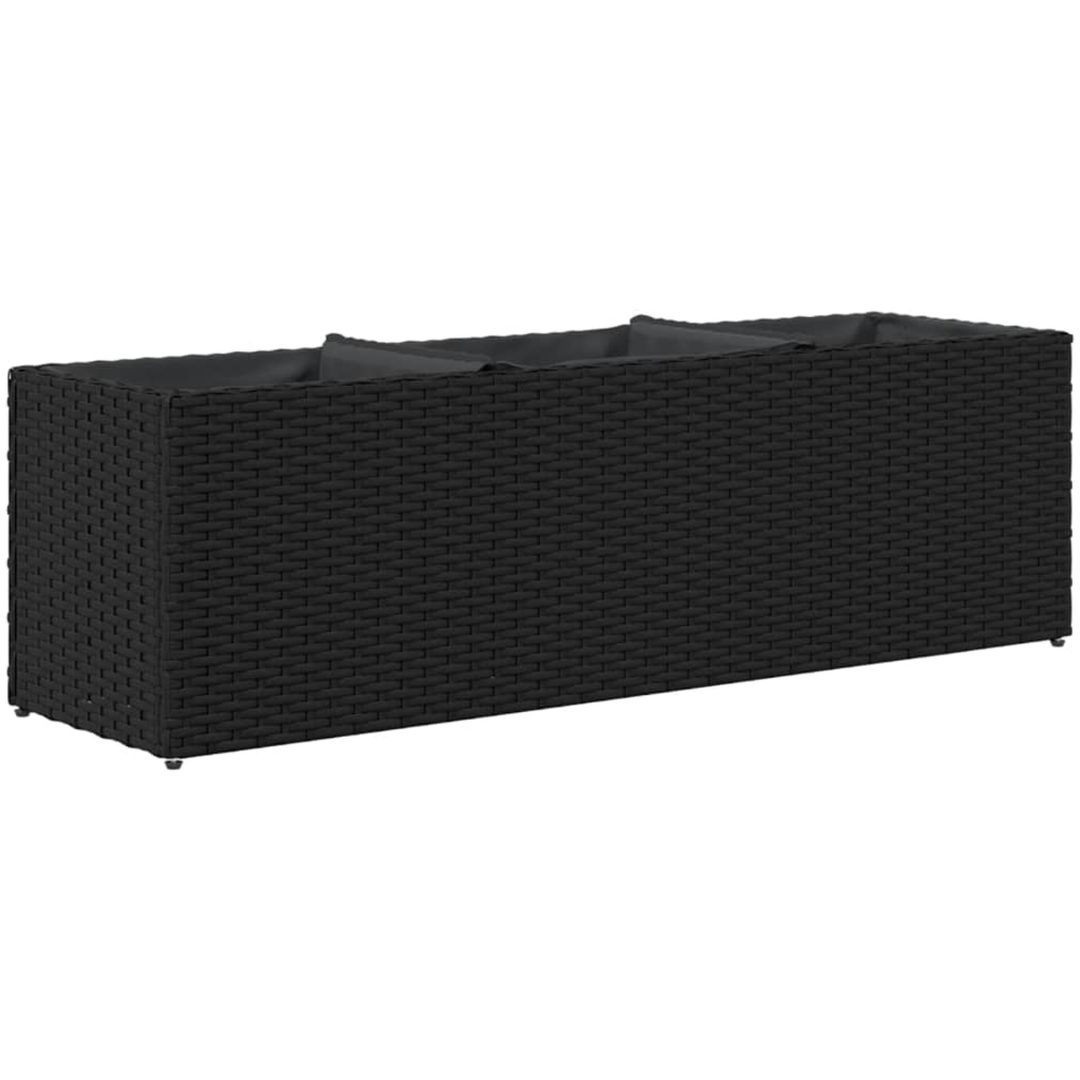 Odlingslåda med 3 krukor svart konstrotting vidaXL 105 x 30 x 32 cm – bild 7