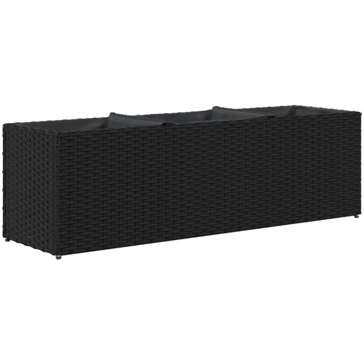 Odlingslåda med 3 krukor svart konstrotting vidaXL 105 x 30 x 32 cm – bild 7